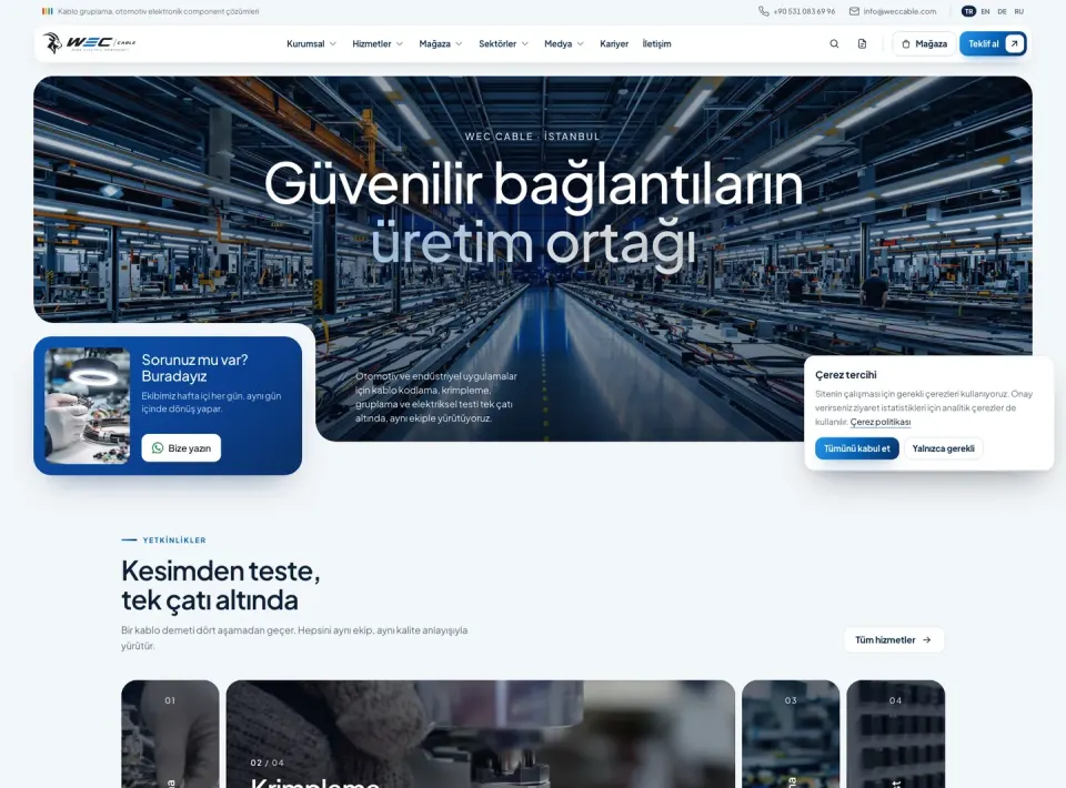 WEC Cable web sitesi
