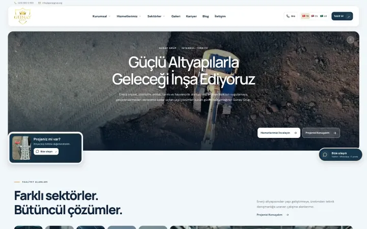 Günay Grup web sitesi