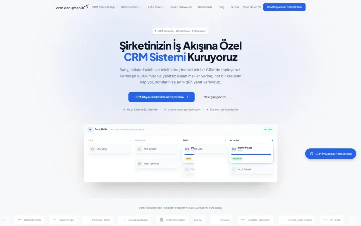CRM Danışmanlık web sitesi