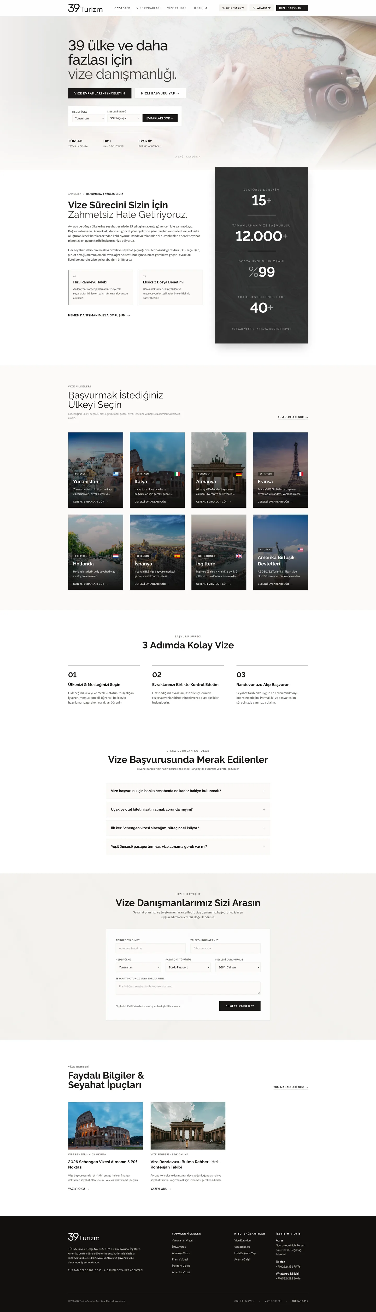 39 Turizm web sitesi ekran görüntüsü