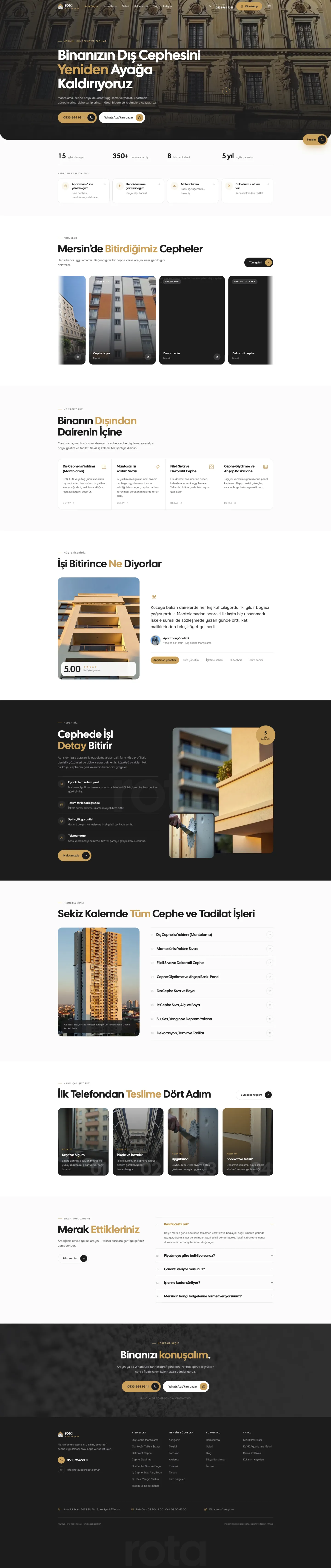 Rota Yapı İnşaat web sitesi