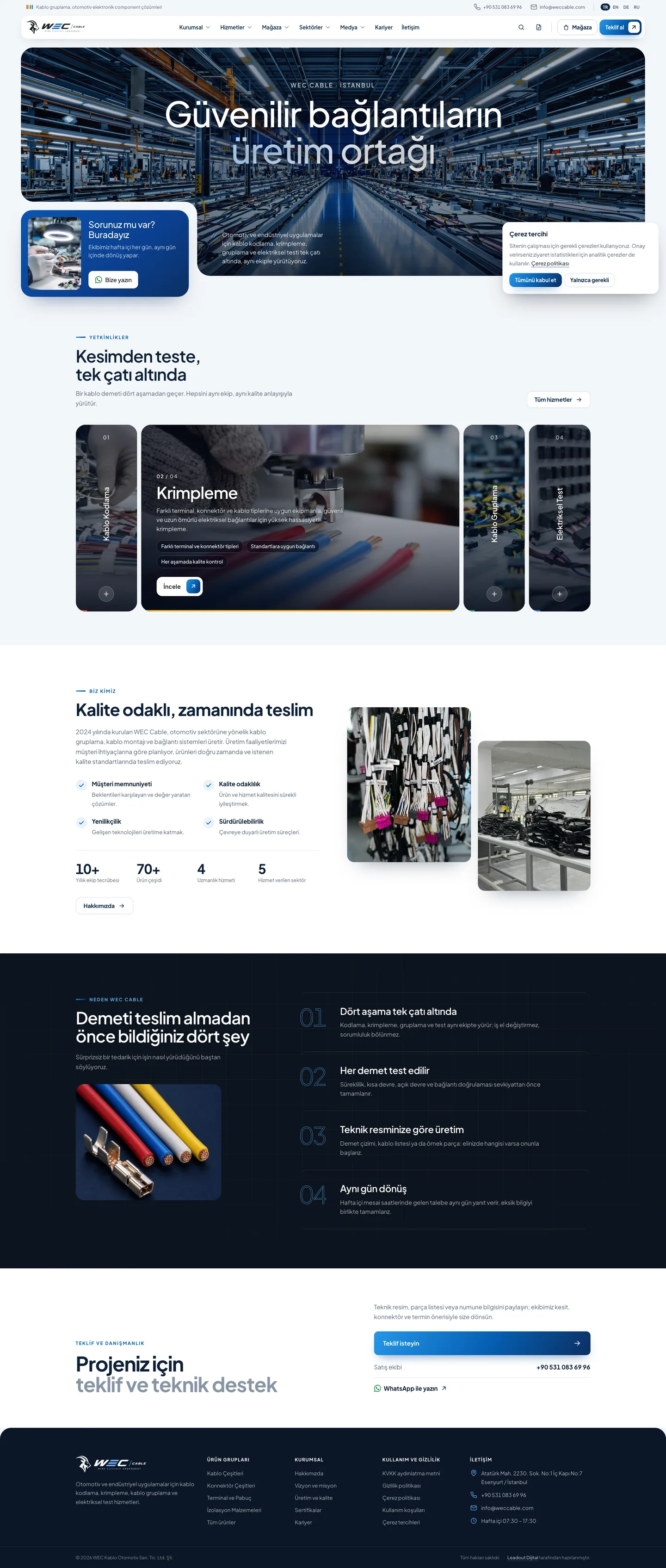 WEC Cable web sitesi ekran görüntüsü
