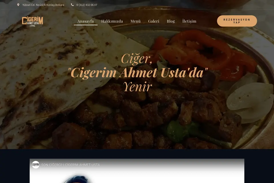 Ciğerim Ahmet Usta web sitesi