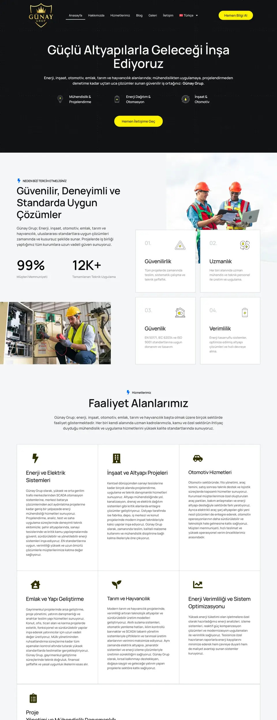 Günay Grup web sitesi ekran görüntüsü