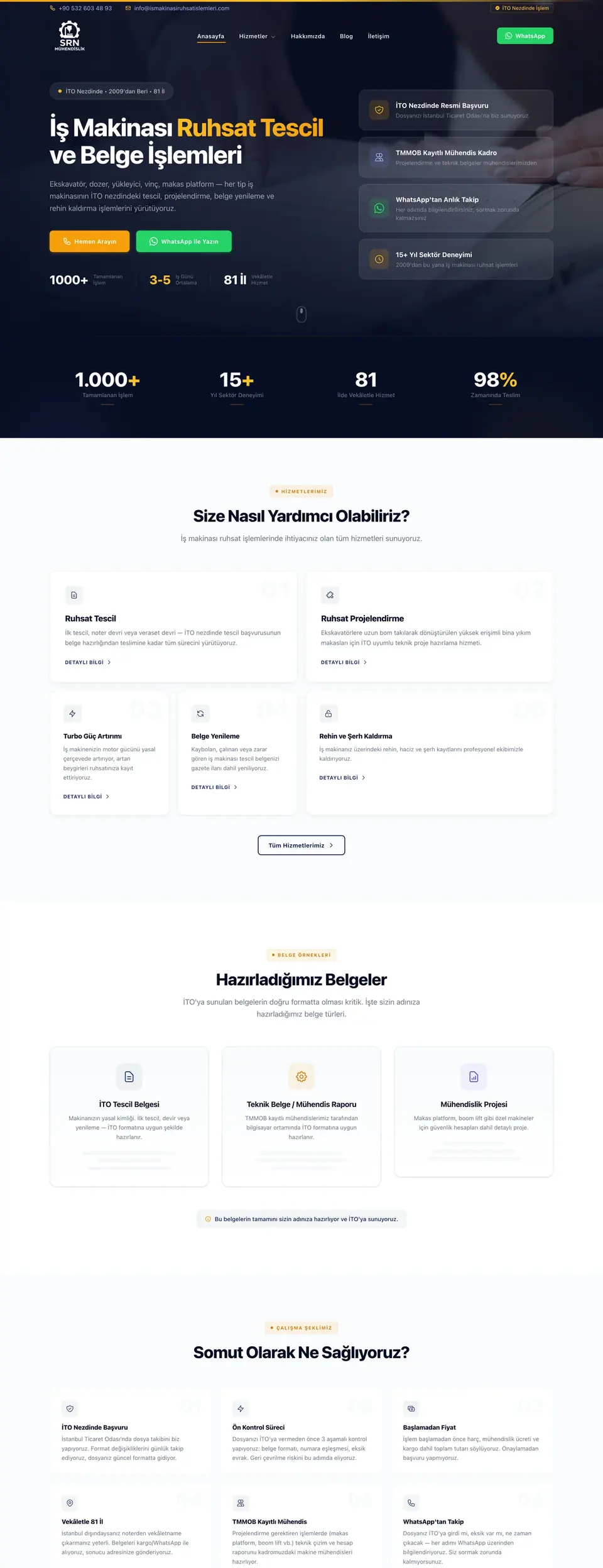 İş Makinası Ruhsat İşlemleri web sitesi ekran görüntüsü