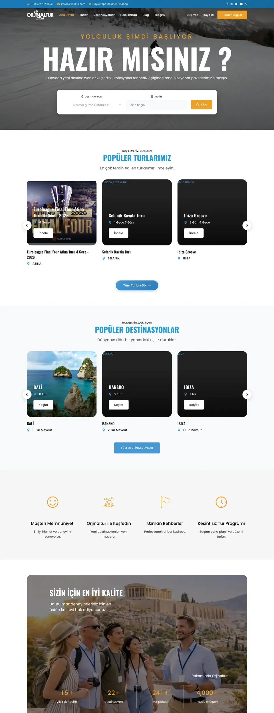Orjinaltur web sitesi ekran görüntüsü
