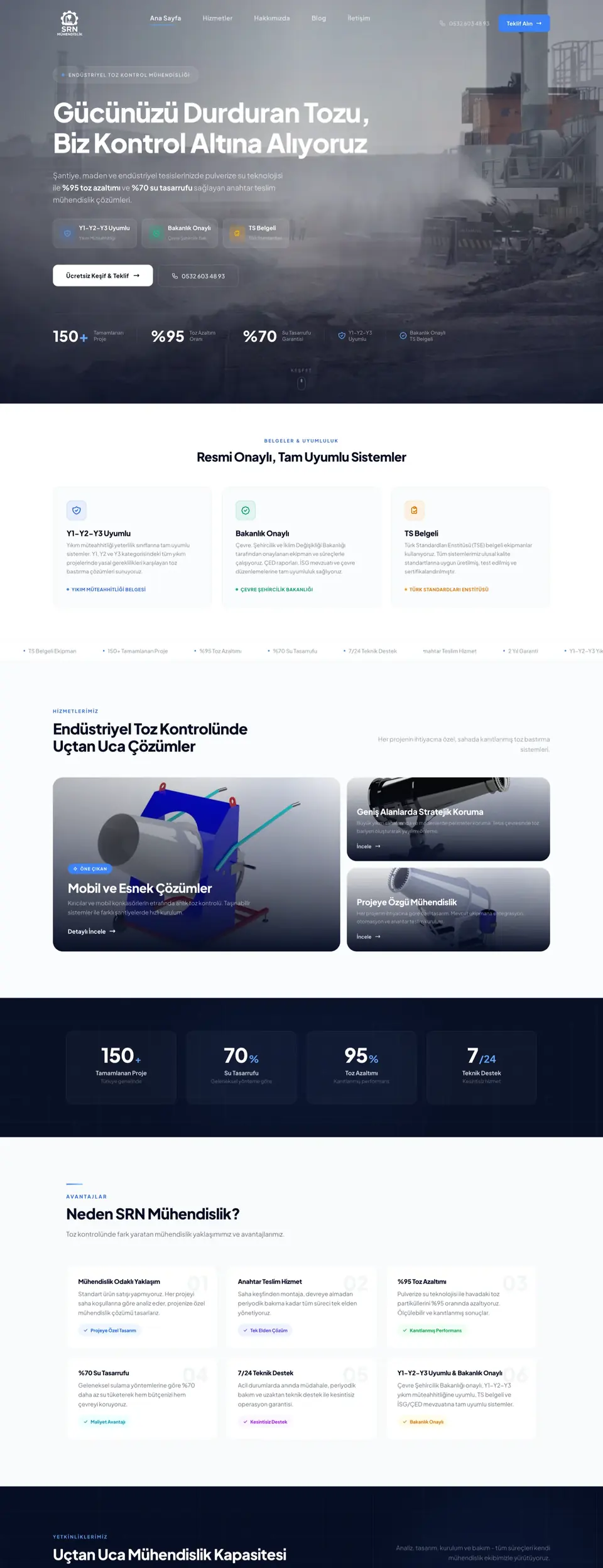 Pulverize Toz Bastırma web sitesi ekran görüntüsü